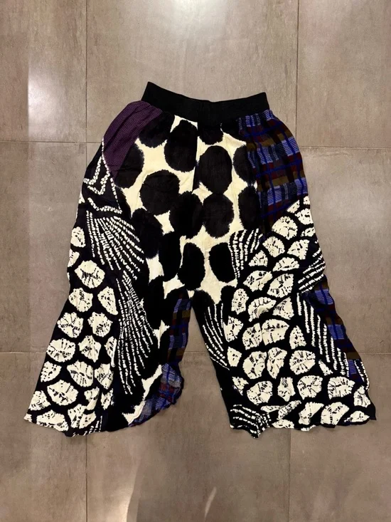 Mes Demoiselles Paris Blue, Purple & Black Wide-Leg Palazzo Pants - Picture 4 of 11